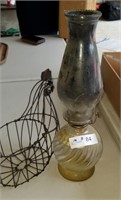 Wire Hen & Oil Lamp