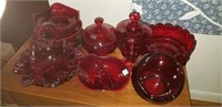 Red Glassware, mostly Viking Glass