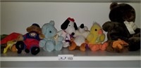 Stuffed animals on shelf