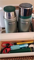 2 Stanley Thermos, Toaster, flashlights