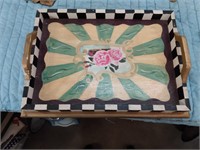WOODEN PAINTED TRAY