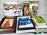 Picture frames, paintings on canvas & board
