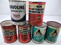 (6) oil cans incl. full United Laboratories, Inc