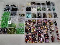 Craft beads including glass, MOP, and faux pearl