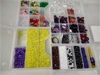 Craft beads including plastic in 4 organizers