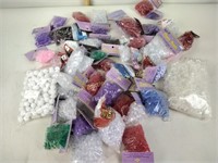 Plastic craft beads in original packaging