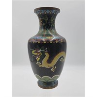 A Chinese Cloisonn? Vase With Five Claw Dragons