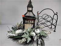 Large winter decorative candle lantern, iron wine