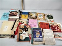 1940s and 50s cookbooks and cut outs. Hand