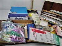 Office supplies, note pads, Manila file folders