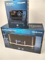 Portable speaker dock sound system for Sirius or
