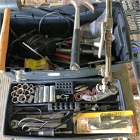 misc. tools in plastic box