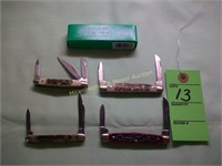 4-HEN & ROOSTER STAG POCKET KNIVES 4X MONEY