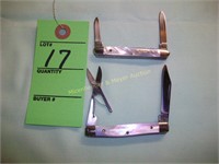 2--CASE XX MOTHER OF PEARL KNIVES 2X MONEY