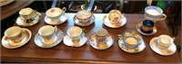 Collection of Vintage Porcelain Tea Cups/Saucers
