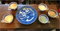 Vintage Japanese Blue Willow Partial Set