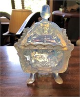 Vintage Clear Footed Iredescent Candy Dish