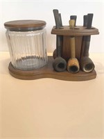 HUMADOR JAR WITH PIPE HOLDER