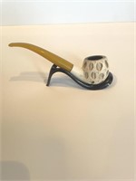 MEERSCHAUM  DECORATIVE PIPE WITH STAND
