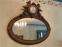 MIRRORED CHERUB WALL CLOCK