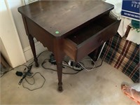 WALNUT STAND  WITH SCALLOPED SKIRT