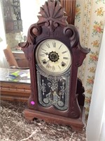 MANTLE CLOCK WITH WOOD SHELF