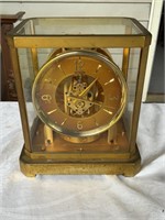 LE COULTRE SWITZERLAND METAL AND GLASS CLOCK
