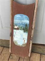 HAND PAINTED WOODEN SLED