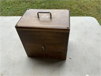 WOODEN BOX WITH WATCH TOOLS