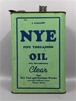 Vintage NYE Pipe Threading Oil One Gal Can