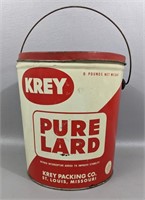 Vintage Krey Pure Lard 8 Pound Bucket