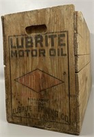 Vintage Lubrite Motor Oil Wooden Crate