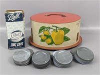 Vintage Decoware Locking Cake Carrier & Ball Caps