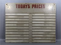 Vintage Today’s Prices Diner Menu Board