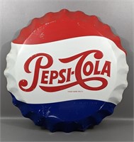 Vintage Pepsi-Cola Bottle Cap Sign