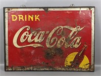 Vintage Coca-Cola Embossed Advertising Sign