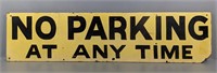 Vintage Painted Wooden No Parking Sign