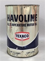 Vintage Texaco Havoline Motor Oil -1Qt
