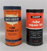 Two Vintage Tube Repair Kit Tins