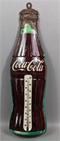 Vintage Tin Coca-Cola Bottle Thermometer