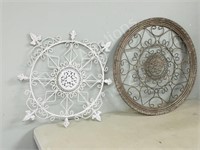 pair- metal wall ornaments  25" wide