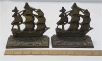 Book Ends - Ship Constitution - brass?