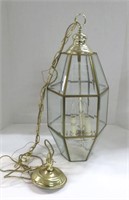 Hanging Light Fixture - solid brass channels