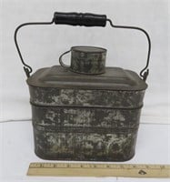 Lunch Pail - metal - 4 pieces - wood handle