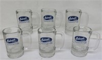 Mugs set of 6 - Culvers - glass - heavy