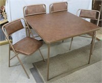 Card Table w/4 chairs -Cosco- Vinyl -padded chairs