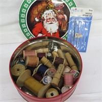 Sewing - Wooden Spools - Metal bobbins