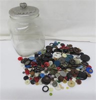 Buttons in glass jar - lid has been added