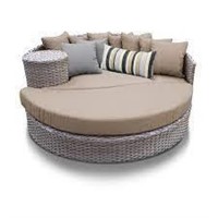 TKC OASIS ROUND PATIO WICKER DAYBED IN WHEAT