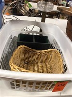 Laundry basket with a basket & wood box